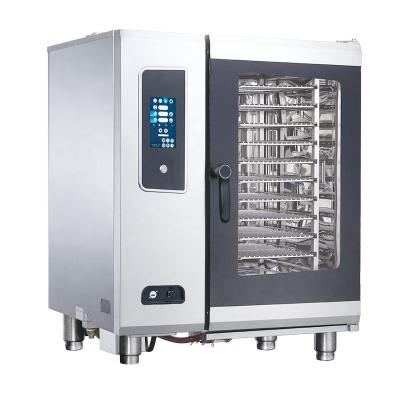 China Commercial Touch Screen Control Combi Oven Boiler 18Kw Electric Deli Equipment 10 Trays Kitchen Combi Steam Oven for sale