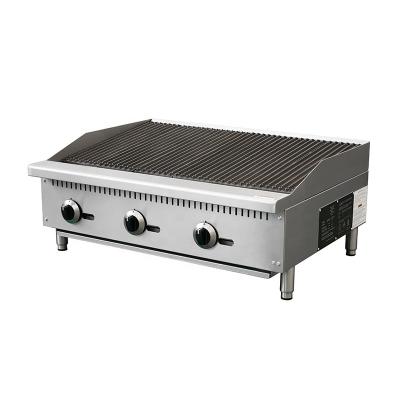 China Convenience Store Hot Sale Commercial Countertop Lava BBQ Briquette Gas Charbroiler for sale