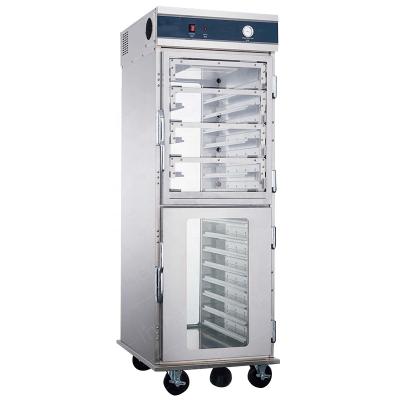 China Deli Hotel Banquet Equipment Stainless Steel Food Warmer Large Upright Heated Stand Cabinet for sale