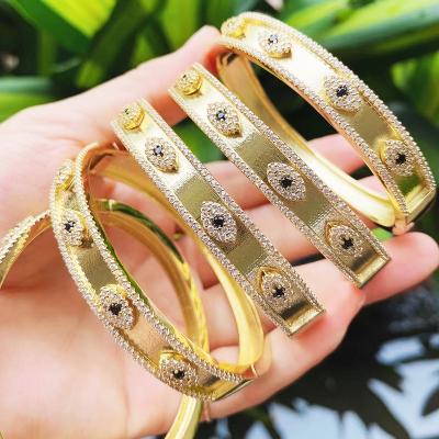 China 2021Trendy TRENDY jewelry 18k brass plated zircon eye bracelets jewelry acceessories for women crystal zircon jewelry bracelet 51733 for sale