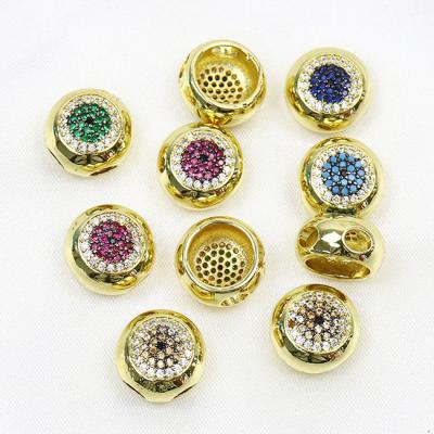 China Fashionable 2022 Colors Zircon Loose Beads Charms Inner Hole Charms Accessories For Jewelry Making DIY for sale