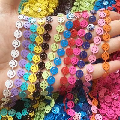 China 2021 Newest Trendy Wholesale Jewelry Accessories Necklace Summer Colors Smile Happy Face Face Chain Accessories For Jewelry Making for sale