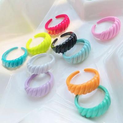 China 2021 Late Summer TRENDY Color Rings Complaint Color Brass Rings For Women Rainboe Color Rings Color Rings 51674 for sale