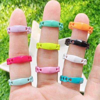 China 2021 TRENDY Metal Complaint Color Brass Rings Latest Rainbow Colors Rings For Women Summer Color Rings Jewelry Gift For Lady 51676 for sale