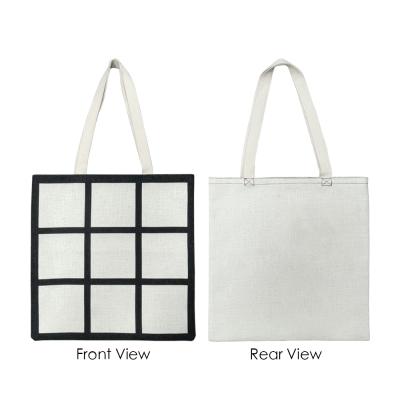 China Heat Transfer Sublimation Blank 9 Panel Polyester Shopping Bags Wholesale Reusable Foldable 100% Canvas Shopping Bag for sale