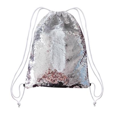 China Wholesale Eco-Friendly Shiny Drawstring Bags Wholesale Shiny Christmas Drawstring Heat Transfer Sublimation Heat Transfer Sequin Drawstring Bag for sale