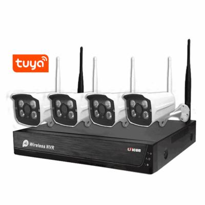 China 1080P Tuya WiFi Wireless Nvr Kit Night Vision Home Security Camera System Surveillance for sale