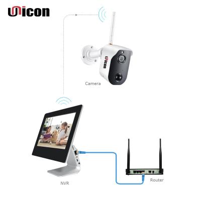 China 1080P All-in-one Waterproof/Waterproof 4CH WiFi NVR Kit With Battery Built inside 9 inch Touch Screen LCD Display for sale