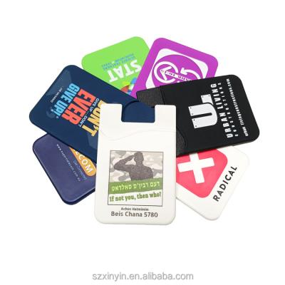 China Fashion All Cell Phones Pocket Compatible Silicone Adhesive Card Holder For Phone for sale