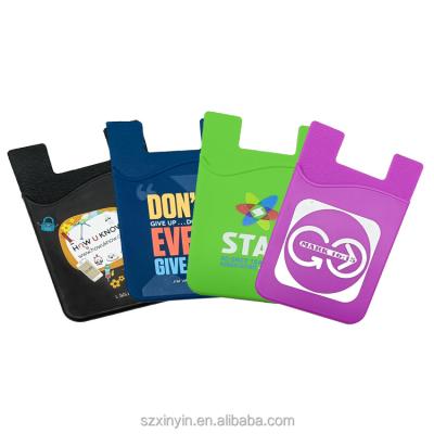 China Fashion Custom Logo Printed Promotion Silicone Credit Card Holder Wallet for sale