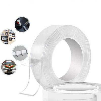 China Heat Resistant In Stock Transparent Double Sided Adhesive Tape Removable Nano Gel 1M PU Nano Tape for sale