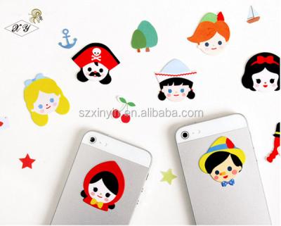 China Advertising Full Color Custom Printed Mobile Microfiber Screen Cleaner Stickers for sale