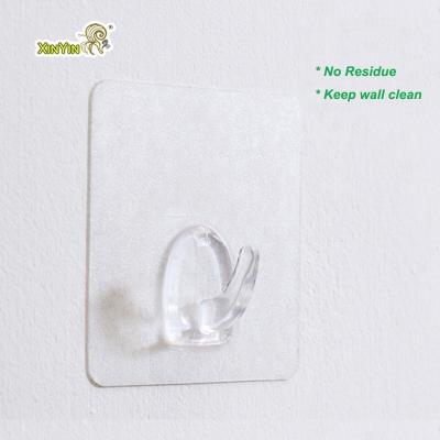 China Reusable Silicone Kitchen Wall Hanger Viable Adhesive Stick Hook Transparent Seamless Waterproof Hook for sale