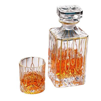 China Factory Outlet Viable Cheap Crystal Diamond Vintage Glass Whiskey Set Whiskey Bottle Spot for sale