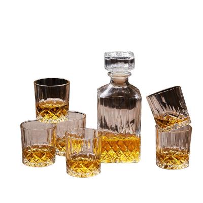 China New Viable Creative Whiskey Decanter Drinking Set with 23oz Whiskey Bottle and 6 Whiskey Glasses for sale