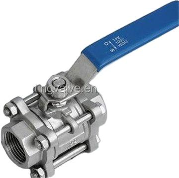 China General 3pc Threaded Floating Stainless Steel Ball Valve for sale