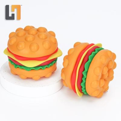 China Funny Educational Toy Burger Shape Fidget Stress Balls Sensory Toys Push Up Stickler Toy Silicone Dice Ball For Autism Kids Adults Worry Relief Stickler for sale