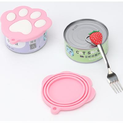 China Non Puddle Fit 3 Size One Standard Size Universal Silicone Pet Food Can Covers Can Lids For Dog And Cat Food Can Silicone Lids for sale