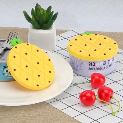 China Non Puddle Food Grade Dishwasher Safe Flexible Silicone Colorful Pet Can Covers Universal BPA Free Silicone Can Lids Covers for sale