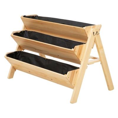 China Contemporary Xiamen Garden Cheap 3 Tier Raised Garden Bed Wooden Planter Boxes Modern Raised Bed Garden Bed for sale