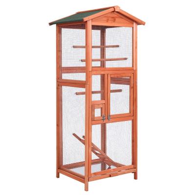 China Windproof Pet Bird breeding Cage House Large Pet Carrier Wooden For Travel Canary Cockatoo Parrot for sale