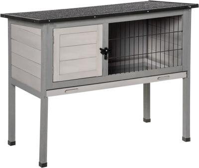 China Windproof Outdoor Wooden Rabbit Hutch Bunny House with Removable Tray for Pet Feeding for sale