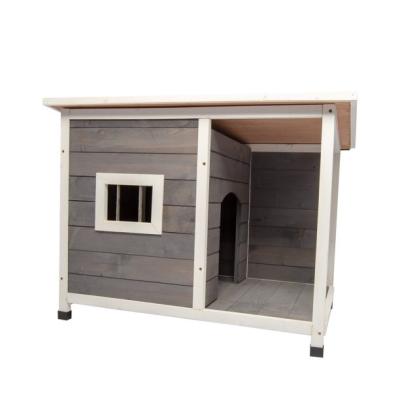 China Windproof Wholesale High Quality Modern Outdoor Indoor Cage Natural Eco-friendly Wooden Large External Dog House for sale