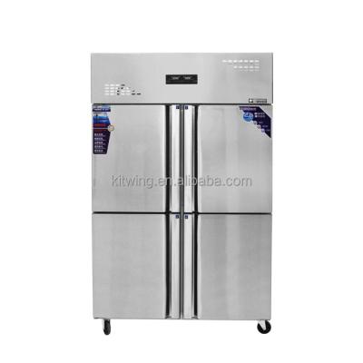 China Double-temperature Commercial Kitchen Equipment Refrigerators And Freezers Double Temperature Four Doors Refrigerator for sale