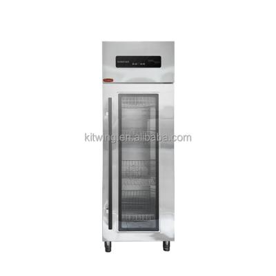 China Stainless steel circular heating tube + fan Commercial Hotel Kitchen Single Glass Door Computer Panel Disinfection Cabinet for sale