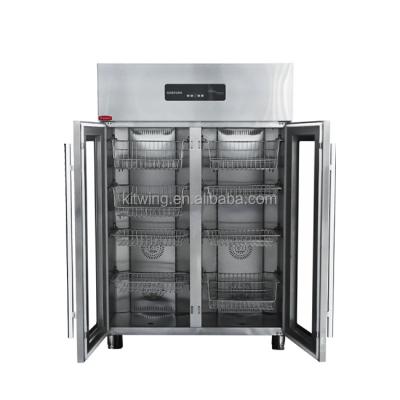 China Hotel Commercial Freestanding Double Door Computer Panel Stainless Steel Kitchen Disinfection Sterilization Cabinet for sale