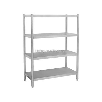 China Restuarant Kitchen Kitchen Storage Rack Thickened Stainless Steel 4 layers Adjustable Table Leg Shelf for sale