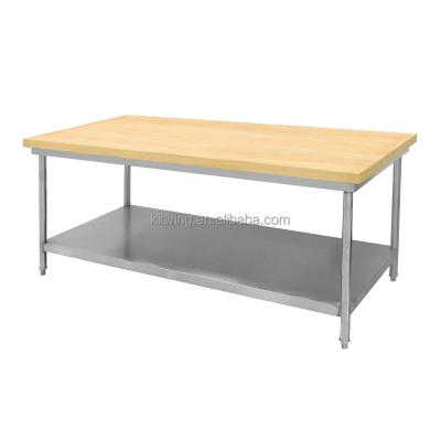 China Restuarant Kitchen Stainless Steel 2 Layer Commercial Kitchen Equipment Work Table Work Bench for sale