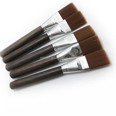 China Angular Blush Skin Care Tool 2021 Face Brush Acacia Wooden Cleaning Nail Brooms Cleaning Synthetic Nylon for sale