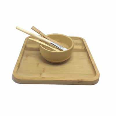 China Eco - Friendly Recyclable Round Spun Bamboo Tray Set Eco - Friendly Trays Lacquer Gift Basket for sale