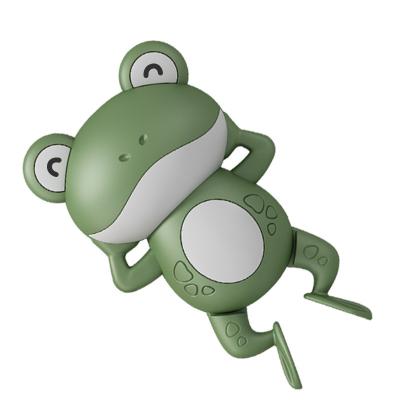 China Car Head Jewels Bathing Frog Toy Small Frog Bathroom Cogs Baby Bath Winding Swimming Float Toy for sale