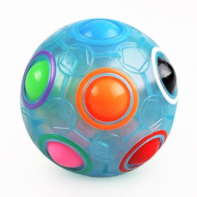 China Luminous magic cube rainbow magic ball in puzzle, children's creative toy 12 hole palm top, adult puzzle game fingertip decompression cube for sale