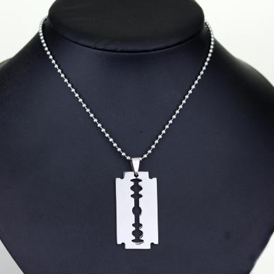 China Vintage Hip Hop Mens Necklace Jewelry Beaded Chain Rectangle Necklace Pendant White for sale