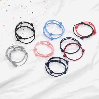 China 2Pcs/Set Couples Magnetic Attraction Bell Lead Free Nickel Free Adjustable Bracelet Charms Friendship Bracelet Jewelry for sale