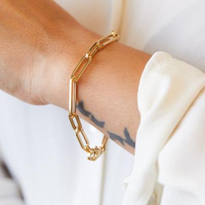 China Trendy Jewelry Trendy Stainless Steel Link Gold Chain Bracelet Cuban Bracelet Women Fashion for sale