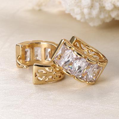 China CLASSIC small rose gold huggie earrings with zircon designs jewelry patterns for woman for sale