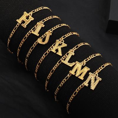 China BOHEMIA A to Z Initial Letter Anklet Chain 26 Stainless Steel Alphabet Letter Pendant Charm Women Initial Anklet for sale