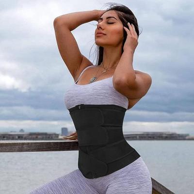 China Sauna Waist Trimmers Women Waist Trainer Slim Waist Trainer Wrap Neoprene Weight Loss Bandage Body Back Support for sale