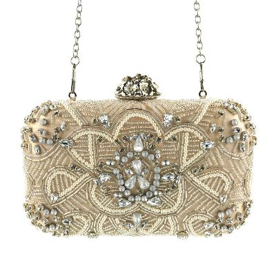 China Hot Sale 2022 Factory Outlet Portable Handmade Exquisite Beaded Evening Clutch Bag Dress Bridal Clutch for sale