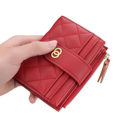 China New Arrival GS526 Ladies Small Single Zipper Wallet Multi-card Short Coin Purse for sale