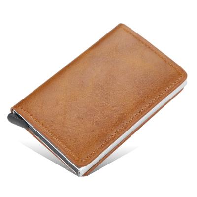 China High Quality GS277 Men Pop Up Business Anti Theft Wallet Travel RFID Purse PU Leather Credit Card Holder for sale