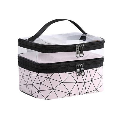 China New Durable GS138 Double-Layer Portable Cosmetic Bags 2021 Custom Women Makeup Cosmetic Bags for sale