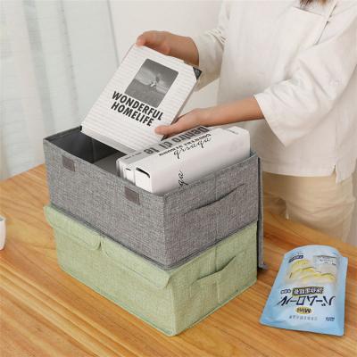 China GS054 wholesale viable cotton and double canvas cover folding large clothes Toy Underwear Storage Box for sale