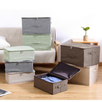 China New durable waterproof zipper GS052 type oxford large foldable fabric clothes storage box with lid for sale