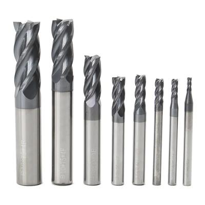 China CNC Process Carbide tungsten steel milling cutter HRC45 4 slots 4mm 6mm 8mm 10mm Metal milling cutter 12mm milling cutter for sale