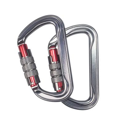 China Heavy Industry Sales promotion Custom CE High Load Bearing Safety Climbing Carabiner Hook Auto Lock Steel Carabiner for sale